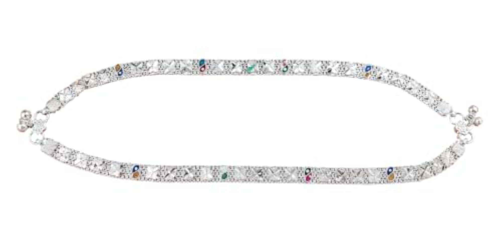 Women's Designer Multicolor Payal Anklet Pair, Elegant